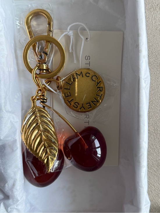 Stella McCartney Accessories - Stella McCartney Gold-tone Keychain with Red Cherry Charms